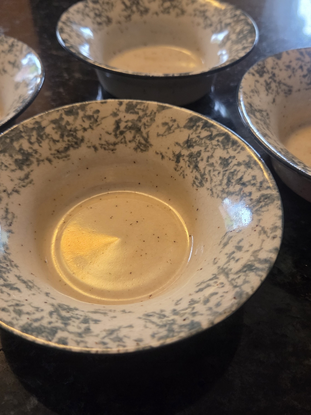 Pottery Bowl Set 4pc Handmade Speckle Ceramic Bowls